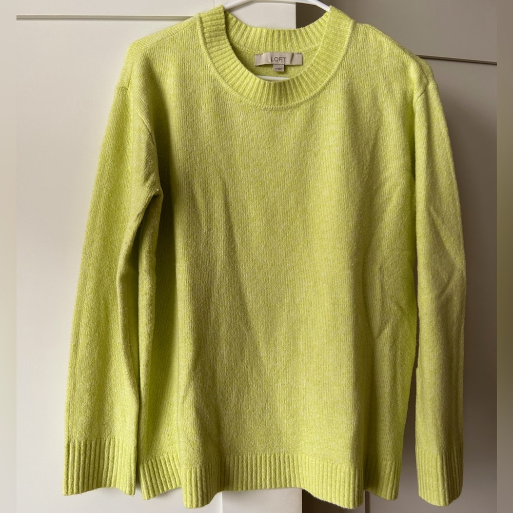 Lightweight Green/Yellow Sweater, Size M by LOFT